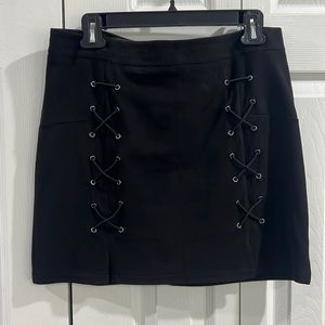 Suede mini skirt
